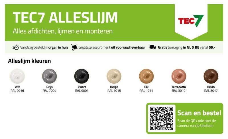Kleurenkaart_Tec7_Alleslijm Kleurenkaart_Tec7_Alleslijm